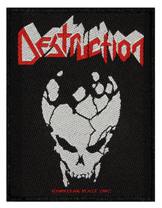 Destruction Cracked Skull Band Logo Patch Thrash Metal Woven Sew On Applique