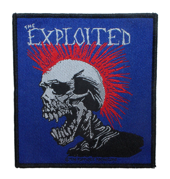 The Exploited Mohican Skull Patch Art Punk Rock Band Music Woven Sew On Applique