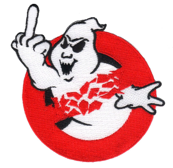 F-Off Ghostbuster Logo Patch Middle Finger Ghost Kreepsville Iron On Applique