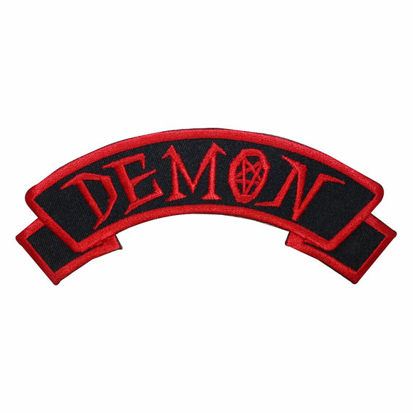 Demon Name Tag Patch Evil Horror Dead Kreepsville Embroidered Iron On Applique
