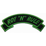 Rot 'N' Rule Name Tag Zombie Horror Kreepsville Embroidered Iron On Applique Patch