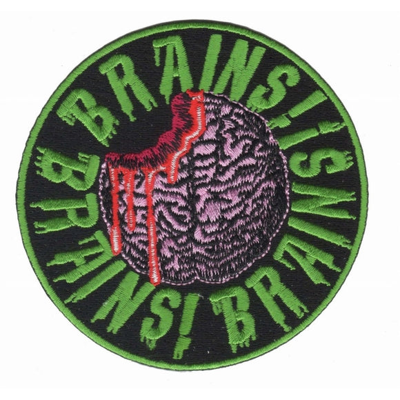 Brains Zombie Eating Patch Horror Dead Kreepsville Embroidered Iron On Applique