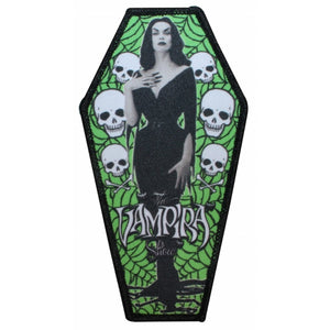 The Vampira Show Coffin Logo Horror Movies Kreepsville Iron On Applique Patch