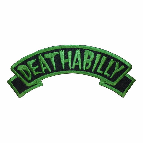 Green Deathabilly Name Tag Patch Dead Kreepsville Embroidered Iron On Applique