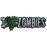 I Love Heart Zombies Patch Horror Dead Kreepsville Embroidered Iron On Applique