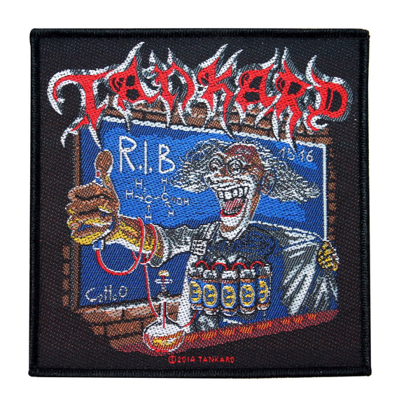 Tankard R.I.B Patch Cover Art Rest in Beer Thrash Metal Woven Sew On Applique