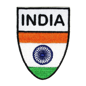 India National Flag Shield Patch Badge Country Team Embroidered Iron On Applique
