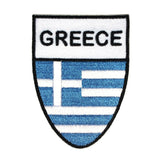Greece National Flag Shield Patch Badge Country Embroidered Iron On Applique