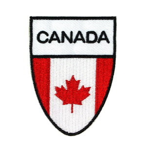 Canada National Flag Shield Patch Badge Maple Leaf Embroidered Iron On Applique