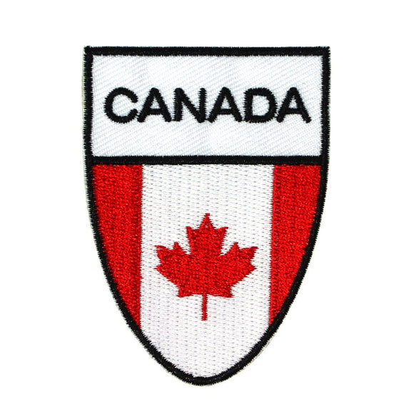 Canada National Flag Shield Patch Badge Maple Leaf Embroidered Iron On Applique