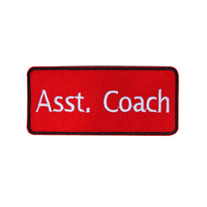 Red Team Assistant Coach Name Tag Patch Sport Club Instructor Iron On Applique