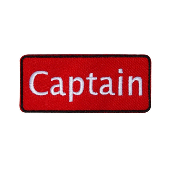 Red Team Captain Name Tag Patch Sports Clubs Leader Embroidered Iron On Applique