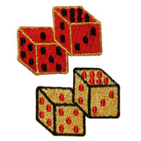 ID 0057GH Set of 2 Pair of Dice Patch Casino Vegas Embroidered Iron On Applique