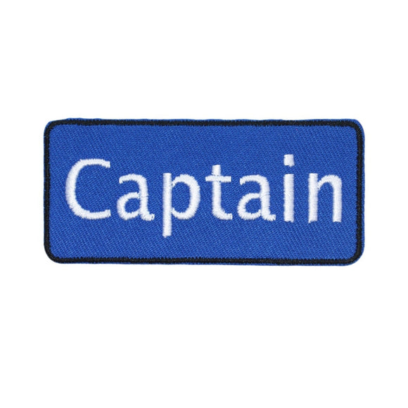 Blue Team Captain Name Tag Patch Sports Clubs Lead Embroidered Iron On Applique