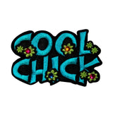 Cool Chick Hippie Name Tag Patch Girls Flower Sign Embroidered Iron On Applique