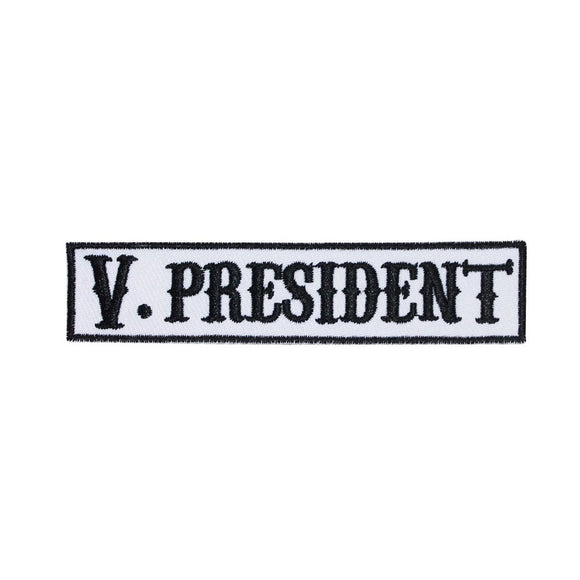V. President SOA Name Tag Vice Patch Biker Gang Embroidered Iron On Applique