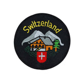 Switzerland Swiss Alps Cabin Patch Travel Badge Ski Embroidered Iron On Applique