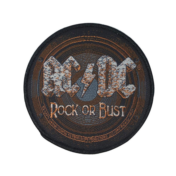 AC/DC ACDC Rock Or Bust Album Art Patch Circular Rock Band Woven Sew On Applique
