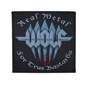 Wolf Real Metal for True B@stards Patch Heavy Metal Band Woven Sew On Applique