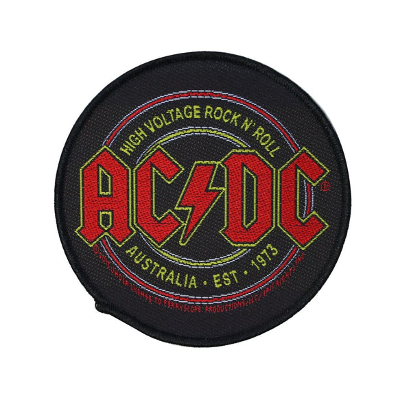 AC/DC ACDC High Voltage Rock & Roll Circular Logo Patch Band Sew On Applique