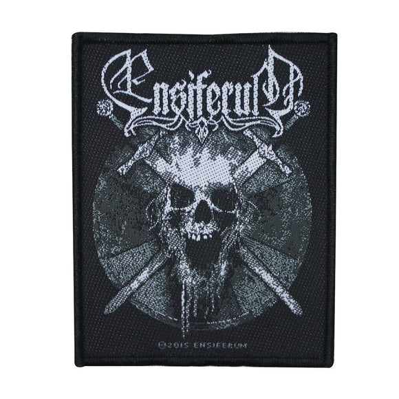 Ensiferum Sword Bearing Skull Patch Folk Metal Band Jacket Woven Sew On Applique