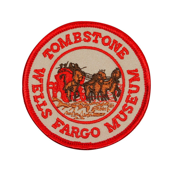 Wells Fargo Museum Tombstone Patch Red Travel Badge Embroidered Iron On Applique