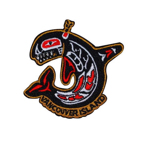 Vancouver Island Tribal Whale Patch Travel Canada Embroidered Iron On Applique