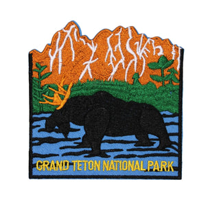 Grand Teton National Park Patch Travel Badge Wyoming Embroidered Iron On Applique