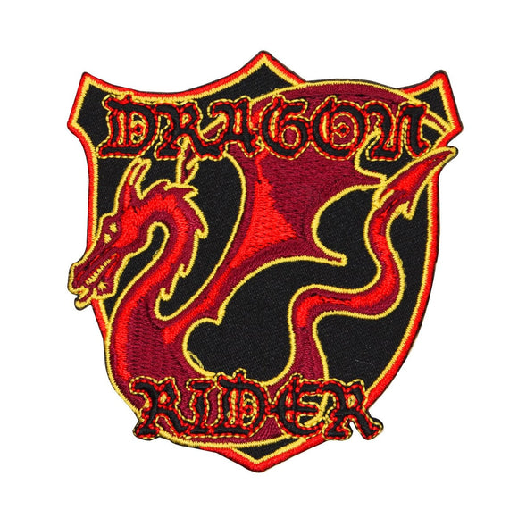Red Dragon Rider Patch Legendary Beast Tamer Badge Embroidered Iron On Applique