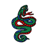 Green Viper Hissing Patch Serpent Snake Tattoo Bite Embroidered Iron On Applique