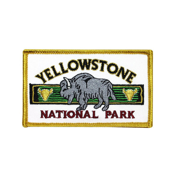 Yellowstone National Park Patch Travel Badge Bison Embroidered Iron On Applique