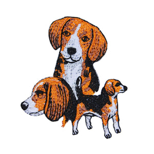 Beagle Multi Dog Patch Hound Breed Pet Portrait Embroidered Iron On Applique