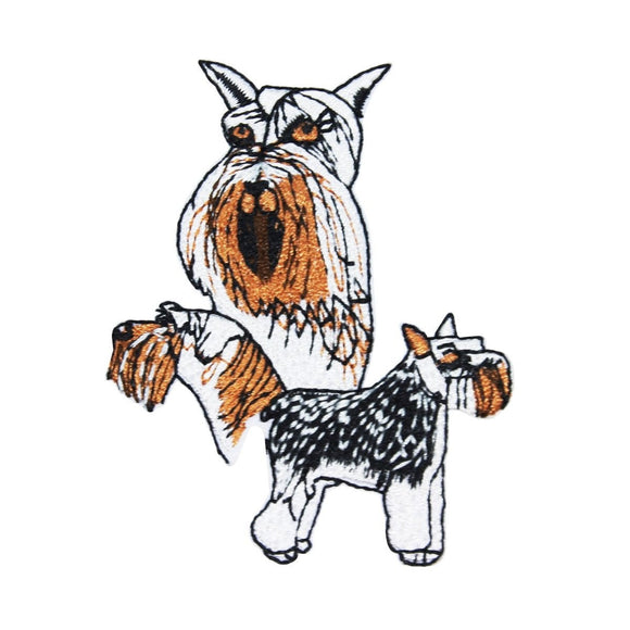 Schnauzer Multi Dog Patch Breed Canine Pet Portrait Embroidered Iron On Applique