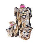 Yorkie Multi Dog Patch Terrier Breed Pet Portrait Embroidered Iron On Applique