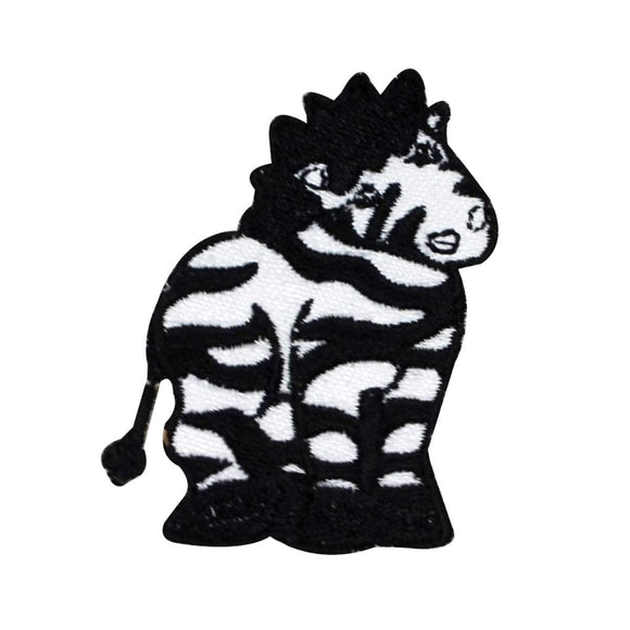 Cute Little Zebra Patch Zoo Animal Safari Stripes Embroidered Iron On Applique