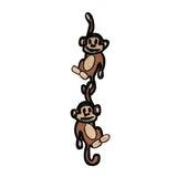 Cute Hanging Monkey Chain Patch Jungle Zoo Animal Embroidered Iron On Applique