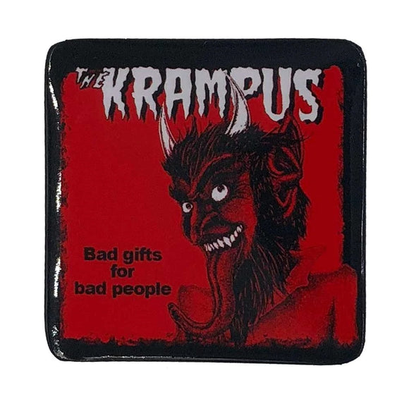 Krampus Bad 4 Bad Square Button Badge Bad Gift Bad People Evil Kreepsville 666