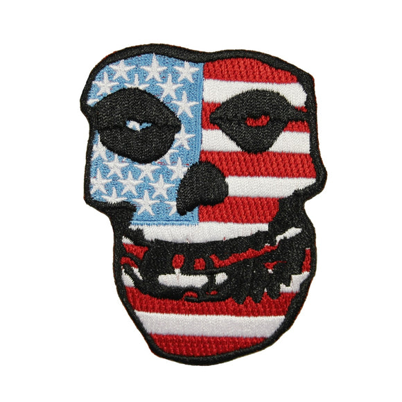 Misfits USA Skull Face Patch Mascot Music Band Fan Embroidered Iron On Applique