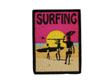 Surfing Sunset Patch Beach Surfboard Wave Rider Embroidered Iron On Applique